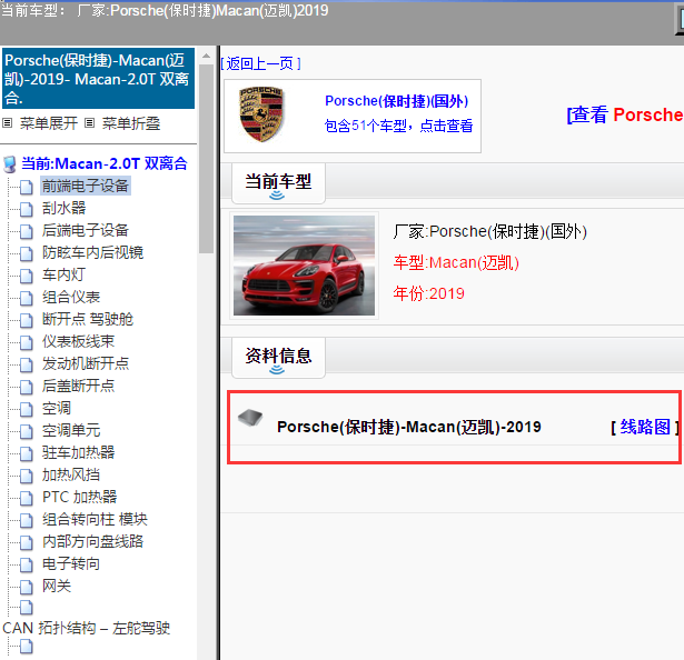Porsche(保时捷)-Macan(迈凯)-2019[ 线路图 ]