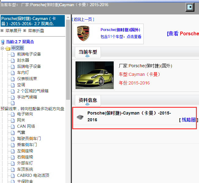 Porsche(保时捷)-Cayman（卡曼）-2015-2016[ 线路图 ]