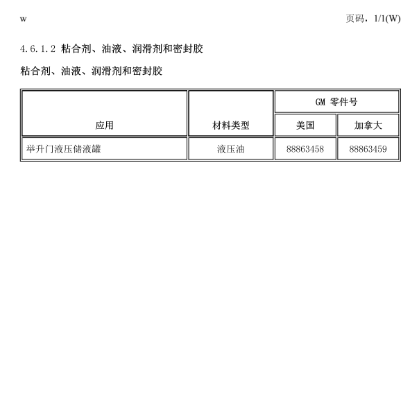 2011年SRX后门液压泵油型号