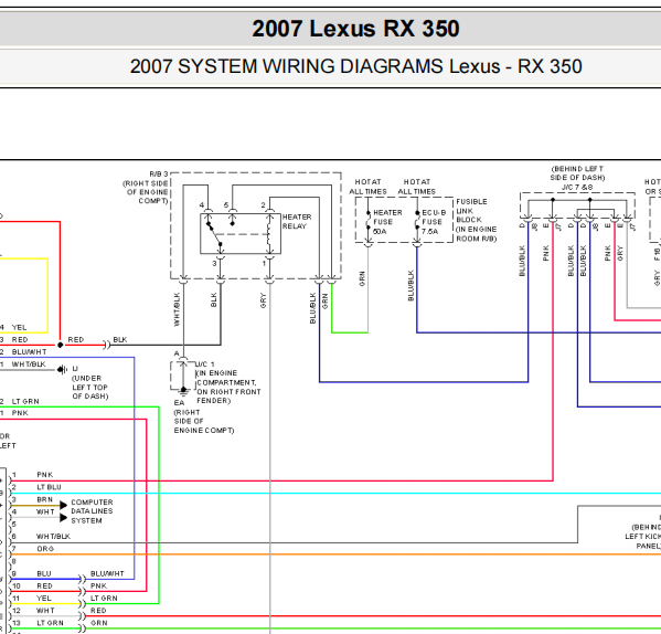 2007年RX350空调电路图