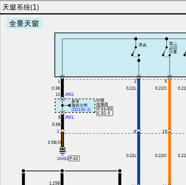 2018年智跑天窗电路图
