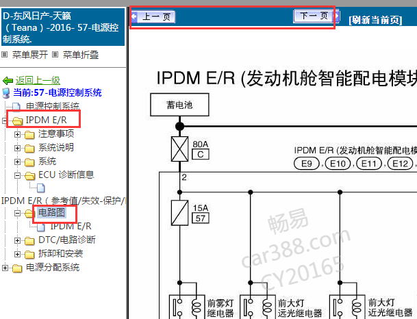 2016年天籁机舱保险丝电路图