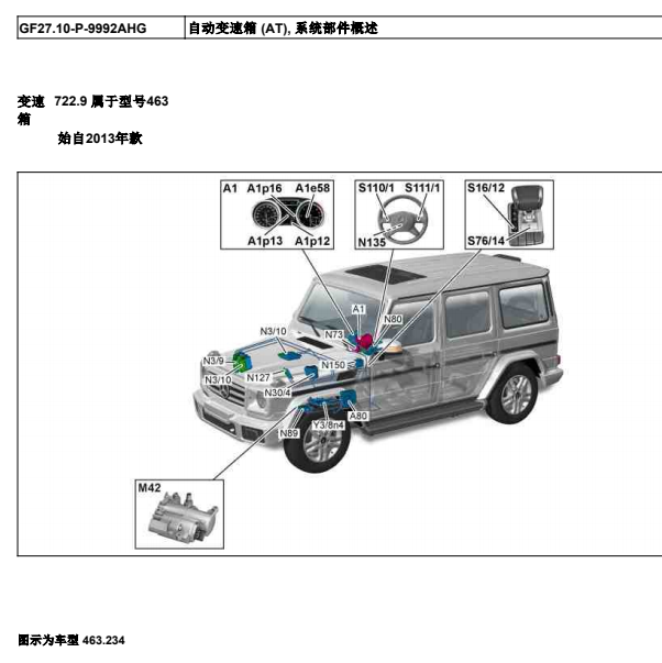 2013年奔驰G63变速箱维修手册