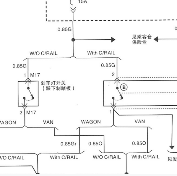 2014年瑞风穿梭刹车灯电路图