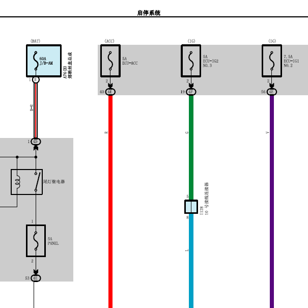 丰田卡罗拉启停电路图