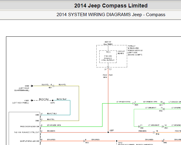 2014年吉普指南者车窗电路图
