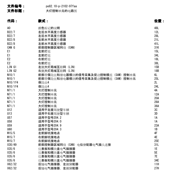 09年奔驰C200大灯电路图