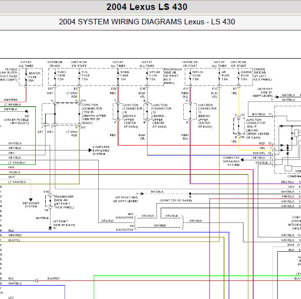 2004年雷克萨斯LS430空调电路图