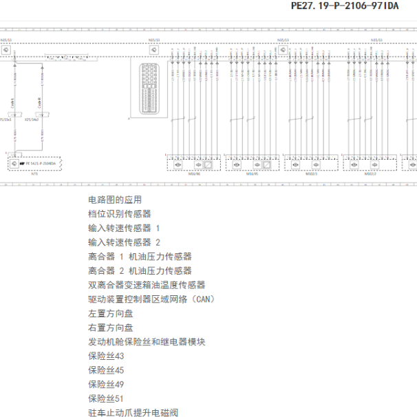 2020年奔驰GLB变速箱电路图