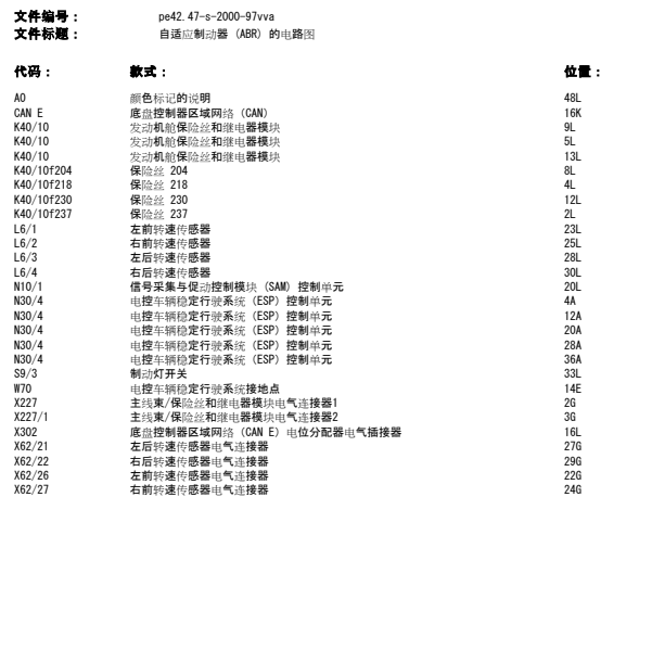 奔驰V200 ABS电路图