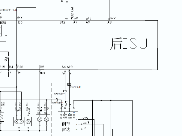 奇瑞A5后车身电路图