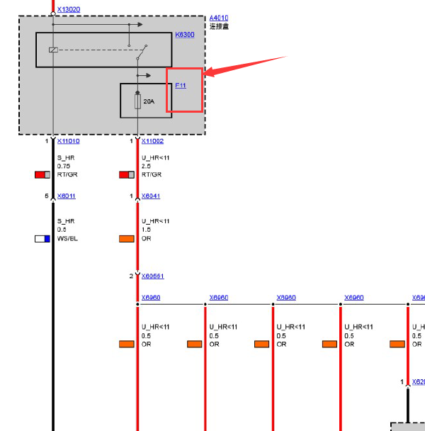 2009年宝马X1. F11保险丝电路图