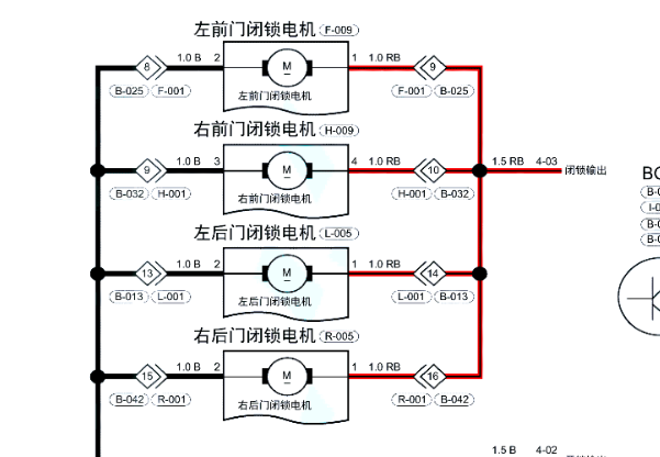 2018年奇瑞瑞虎5X中控锁电路图