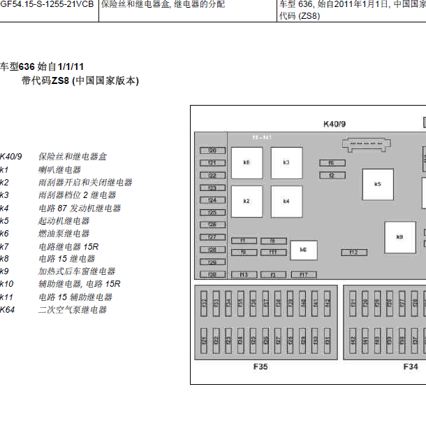 2014年奔驰威霆保险丝继电器