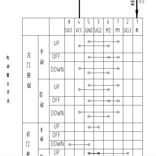 东风小康C37玻璃升降电路图