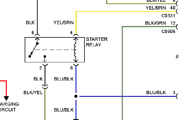 2004年路虎揽胜起动继电器线路图