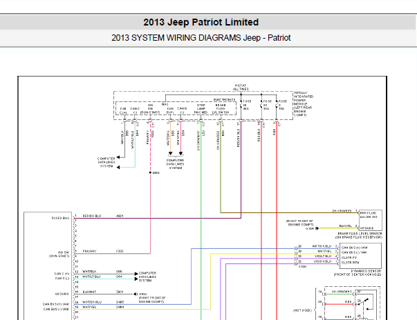2013年吉普自由客ABS系统的电路图