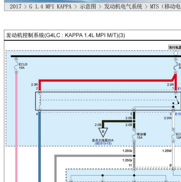 2017年瑞纳发动机电路图