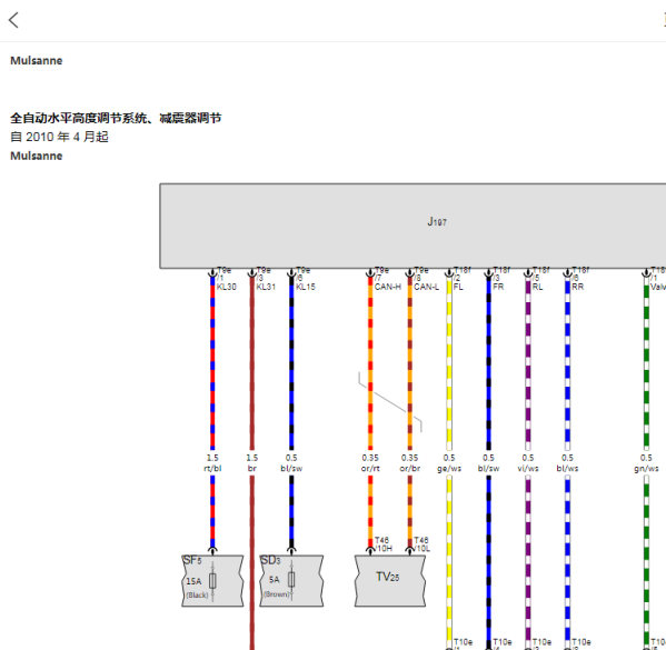 2011年慕尚悬架电路图
