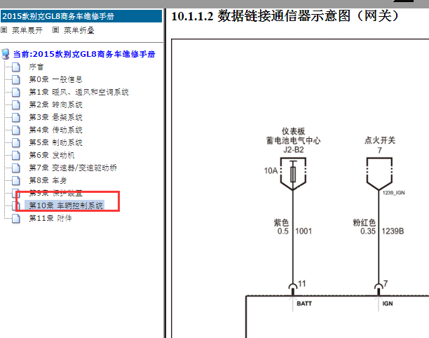 2015年别克GL8 网关电路图