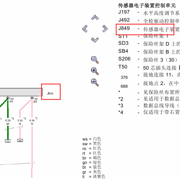 2014年奥迪A6L J849电路图