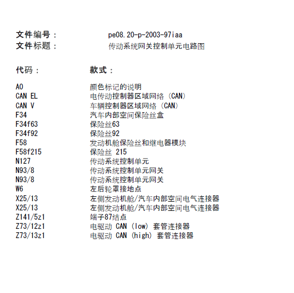 奔驰GLA200 网关电路图