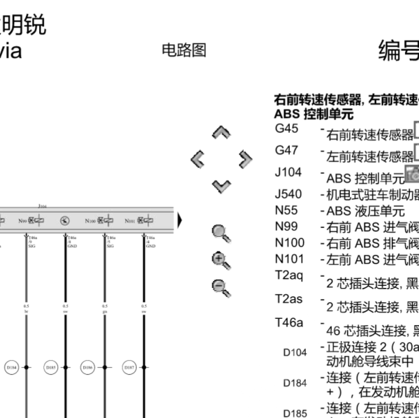 2021年斯柯达明锐ABS模块线路图