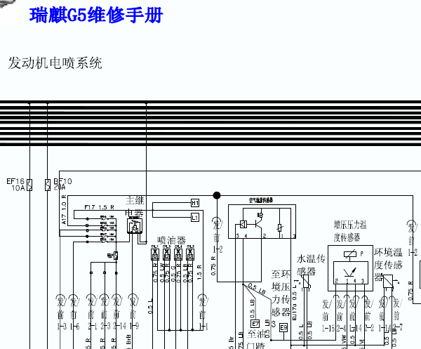 2010年奇瑞瑞麒G5发动机电路图