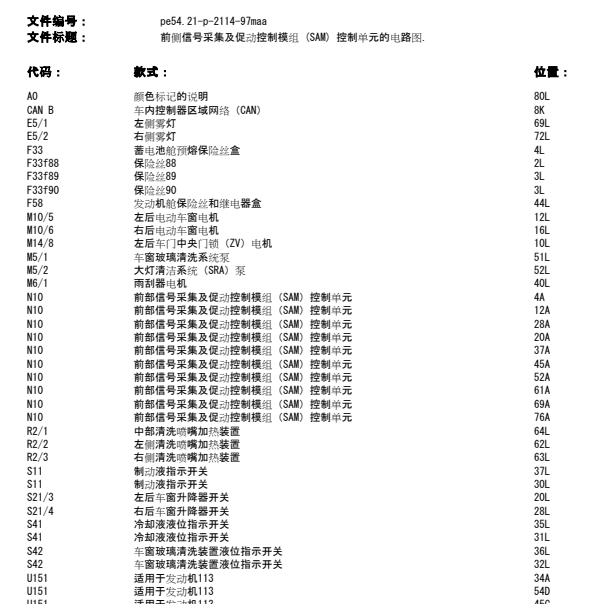 2009年奔驰ML350雾灯电路图