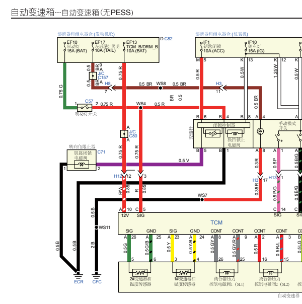 2017年五十铃木牧游侠变速箱电路图