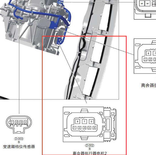 2019年瑞虎8离合电机位置
