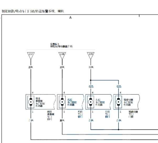 19年本田CRV中控锁电路图