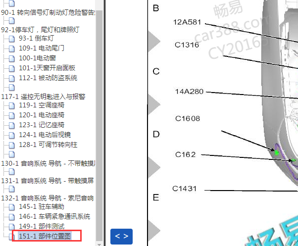 2015年锐界全车元件位置