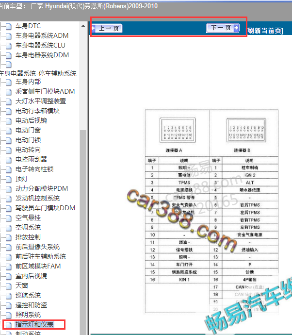 2010年现代劳恩斯仪表针脚