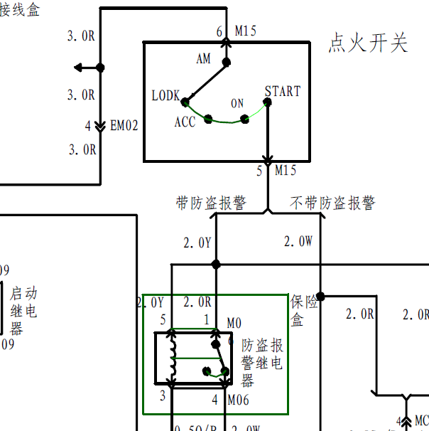 江淮瑞风点火电路图
