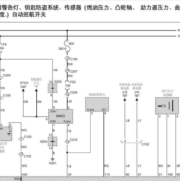 2006年双龙雷斯特发动机防盗电路图