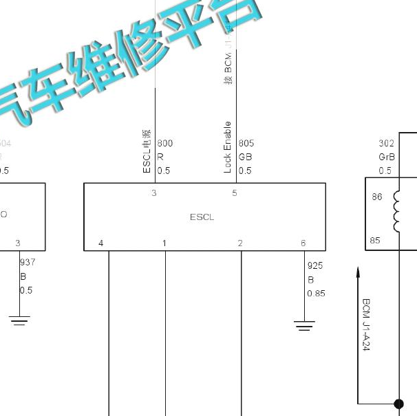 2014-2015年长城H6 转向锁电路图.