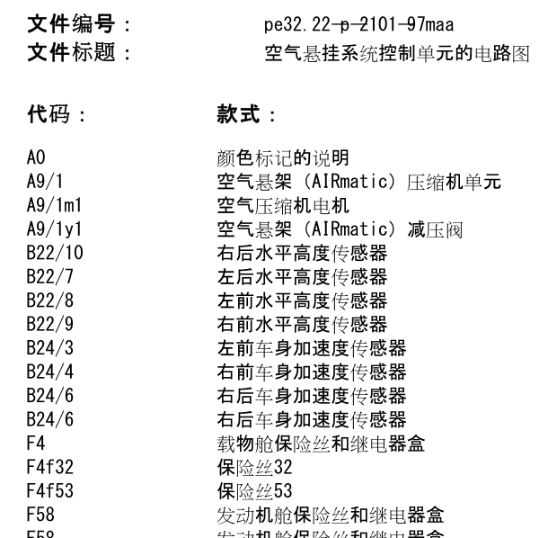 2010年奔驰ML350空气悬挂电路图