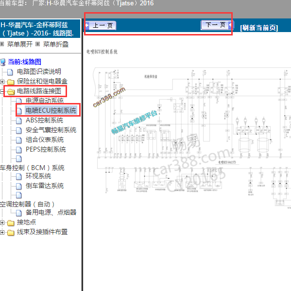 2016年华晨蒂阿兹发动机电路图
