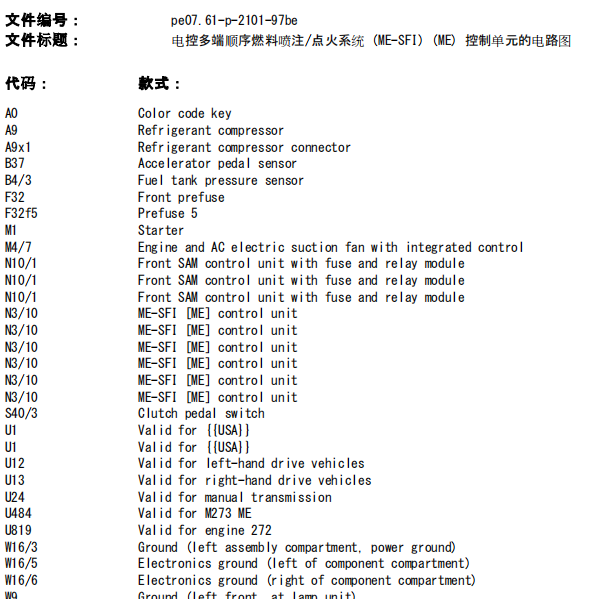 2009年奔驰GLK350发动机线路图