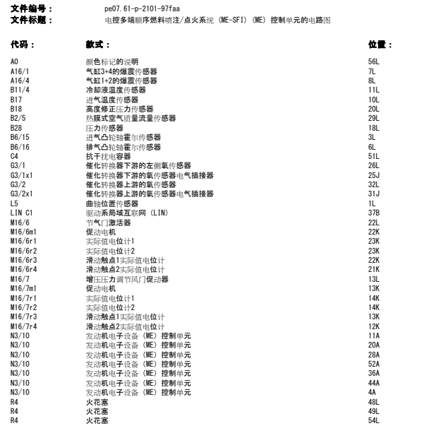 2012年奔驰C260发动机电路图