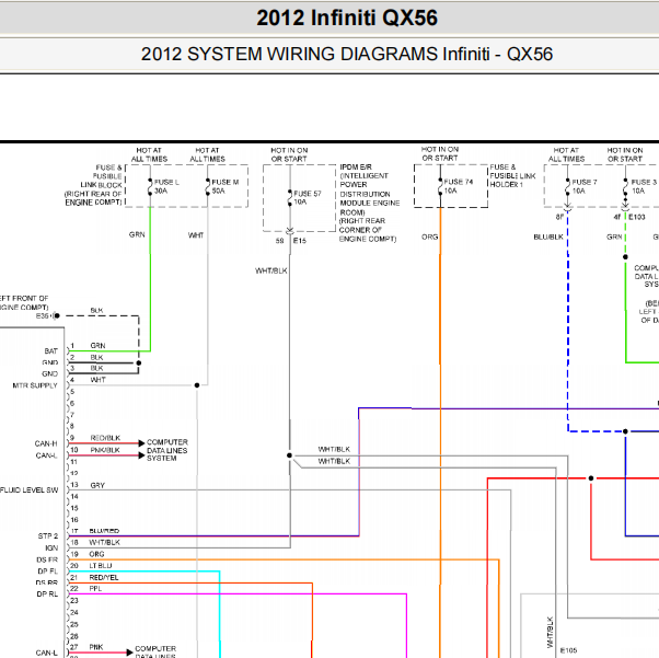 2012年英菲尼迪QX56ABS电路图