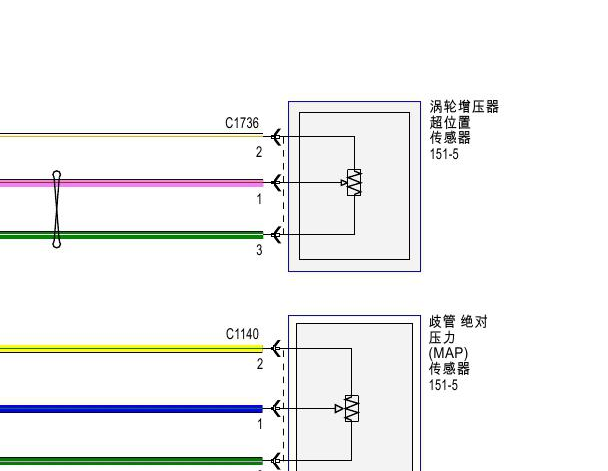 2017年江铃福特全顺涡轮增压器电路图