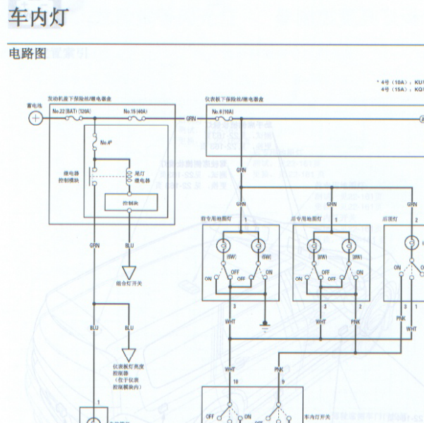 2006年本田奥德赛车灯电路图