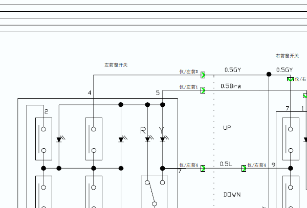 2007年优雅玻璃升降电路图