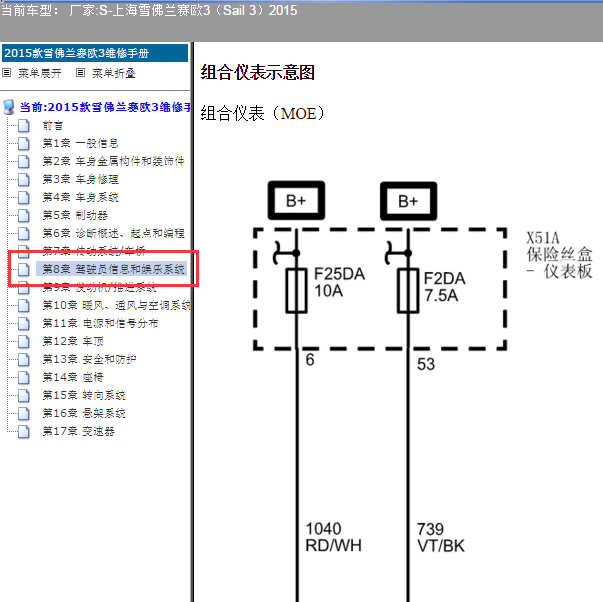 2015年雪佛兰仪表电路图