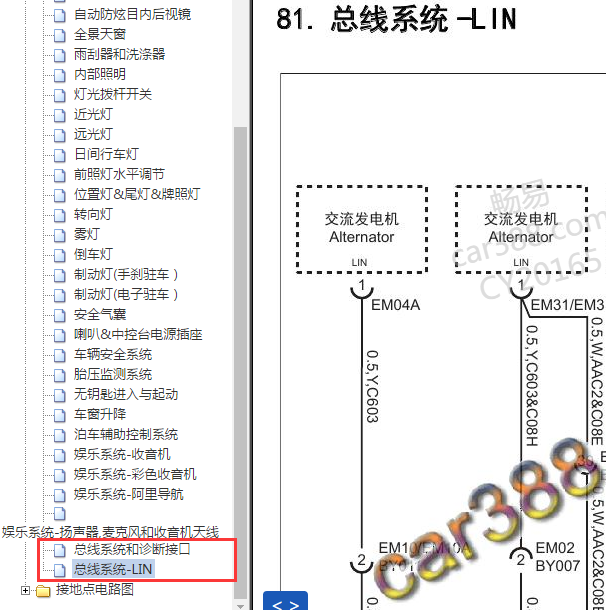 2018-2019年荣威RX3 网络电路图