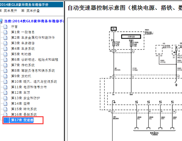 2014年别克GL8变速箱电路图