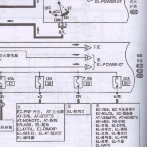 2009年锐骐保险丝电路图