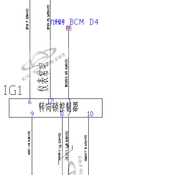 2018年欧尚A800 转向锁电路图.